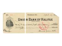 [SCIENCE & TECHNOLOGY]. BELL, Alexander Graham (1847-1922). Personal check signed ("Alexander Graham Bell"). Baddeck, Nova Scotia, 15 April 1909.