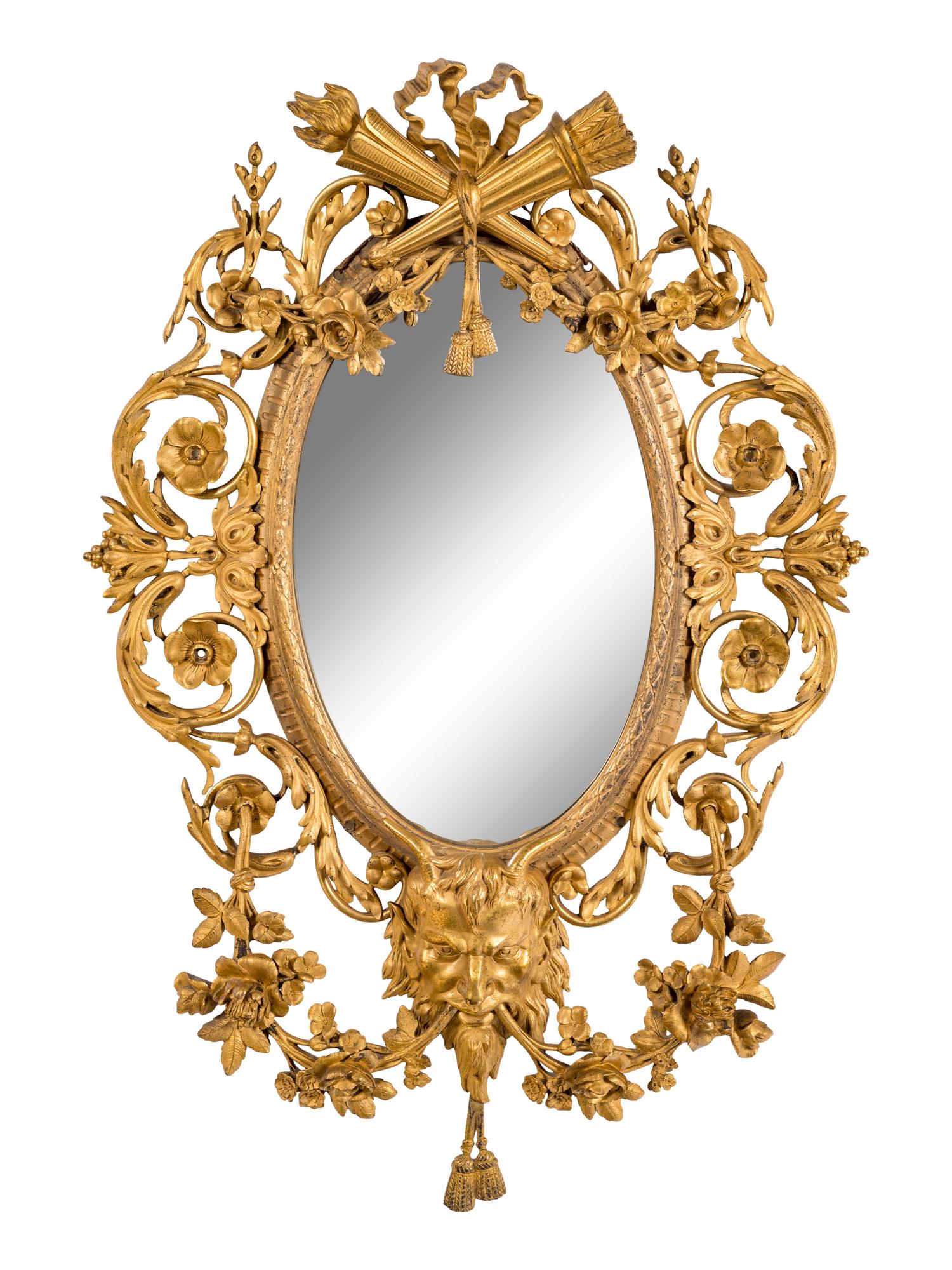 A French Gilt Bronze Mirror in the Manner of François Linke