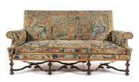 A Flemish Walnut Sofa Height 42 1/4 x width 84 1/2 x depth 33 inches. — LATE 19TH CENTURY