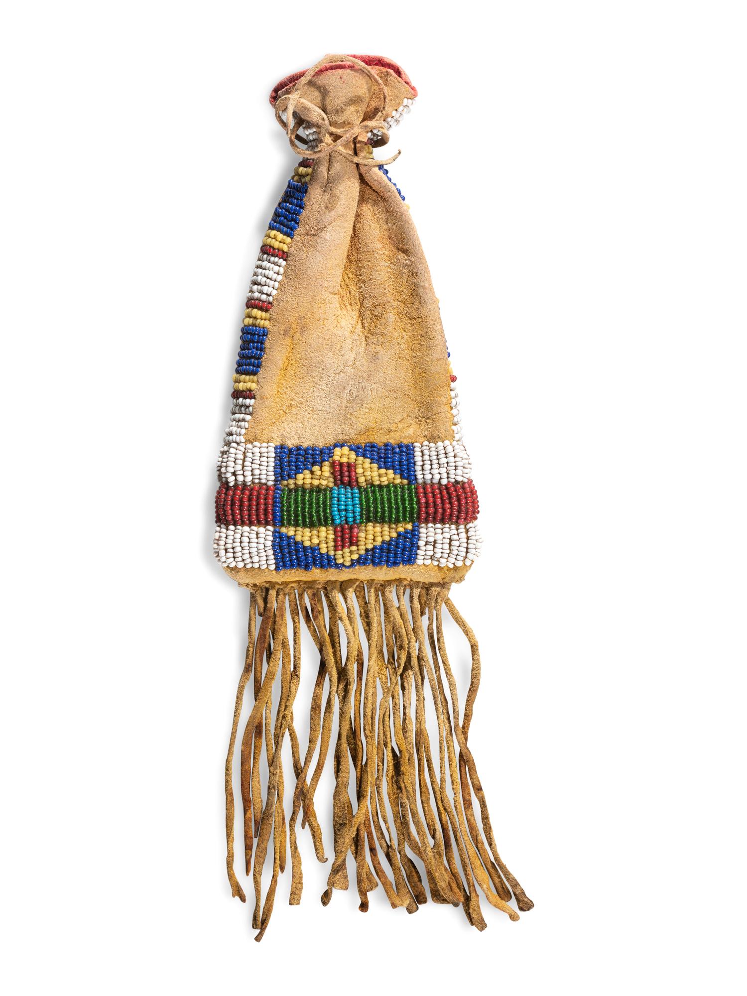 Arapaho Beaded Hide Paint Pouch