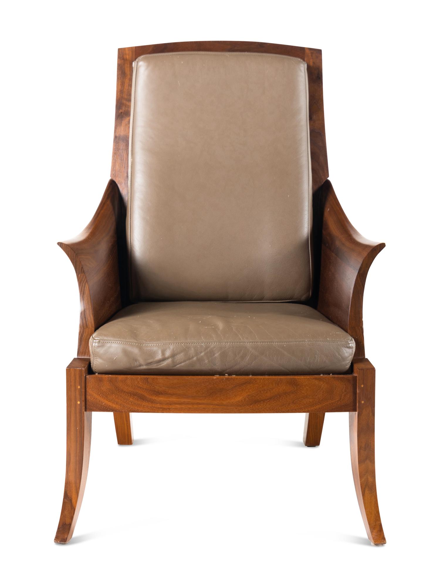 Wing Chair and Ottoman, 2009 Thos. Moser Cabinetmakers, Auburn, Maine