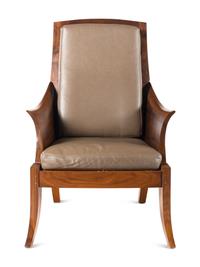 Wing Chair and Ottoman, 2009 Thos. Moser Cabinetmakers, Auburn, Maine