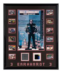A Dale Earnhardt Signed Autograph Display Including Race Used Artifact (Beckett Authentication Services)