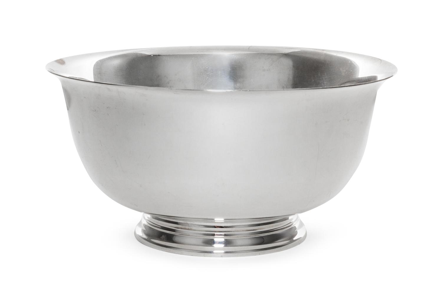 An American Silver "Revere" Bowl, Tiffany & Co., New York, NY, Late 20th Century, with a stepped circular foot ring.