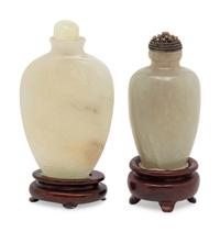 Two Chinese Jade Snuff Bottles, 19th Century