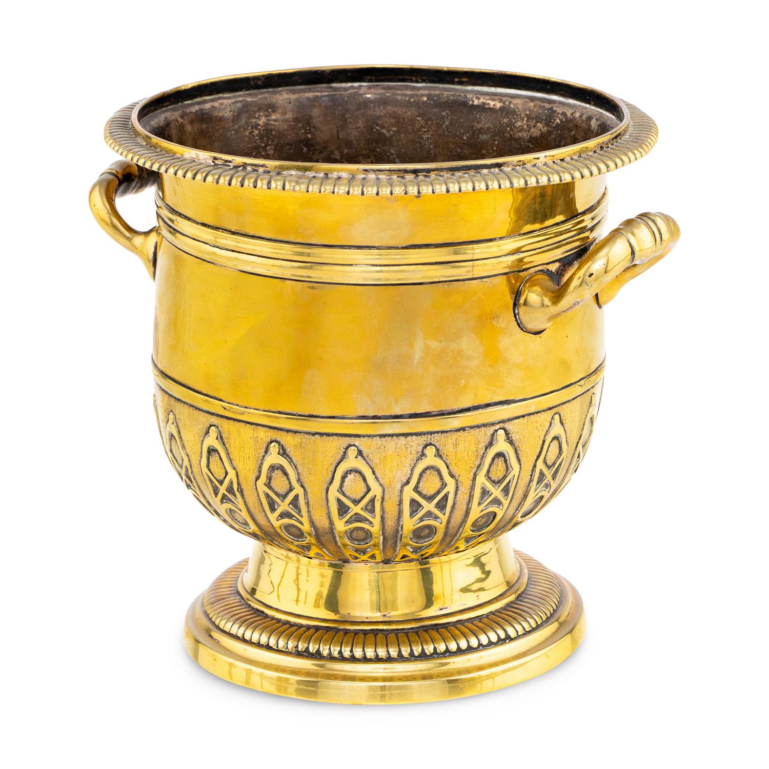 An Early George II Brass Wine Cooler