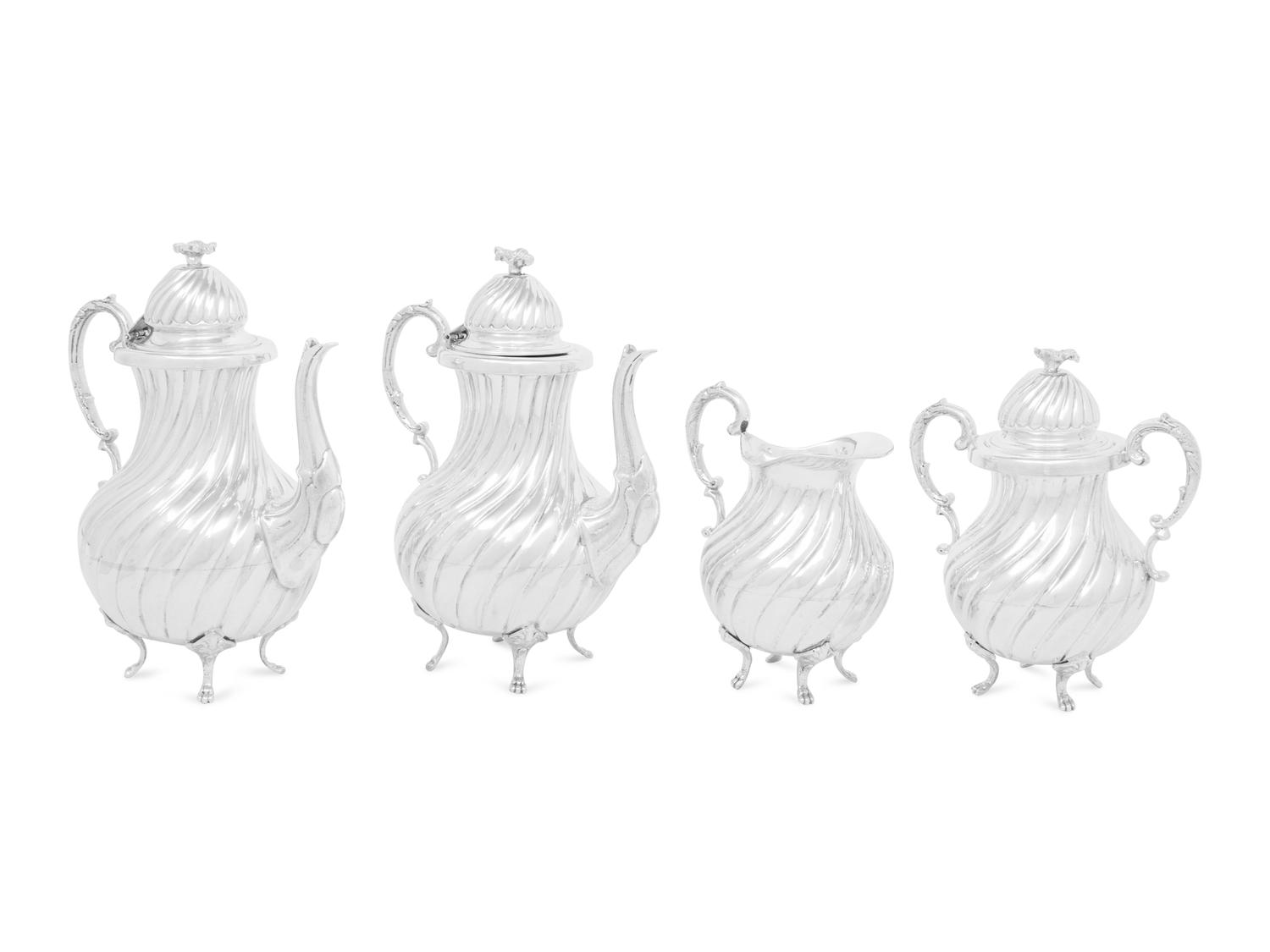 A Continental Silver Four-Piece Tea and Coffee Service