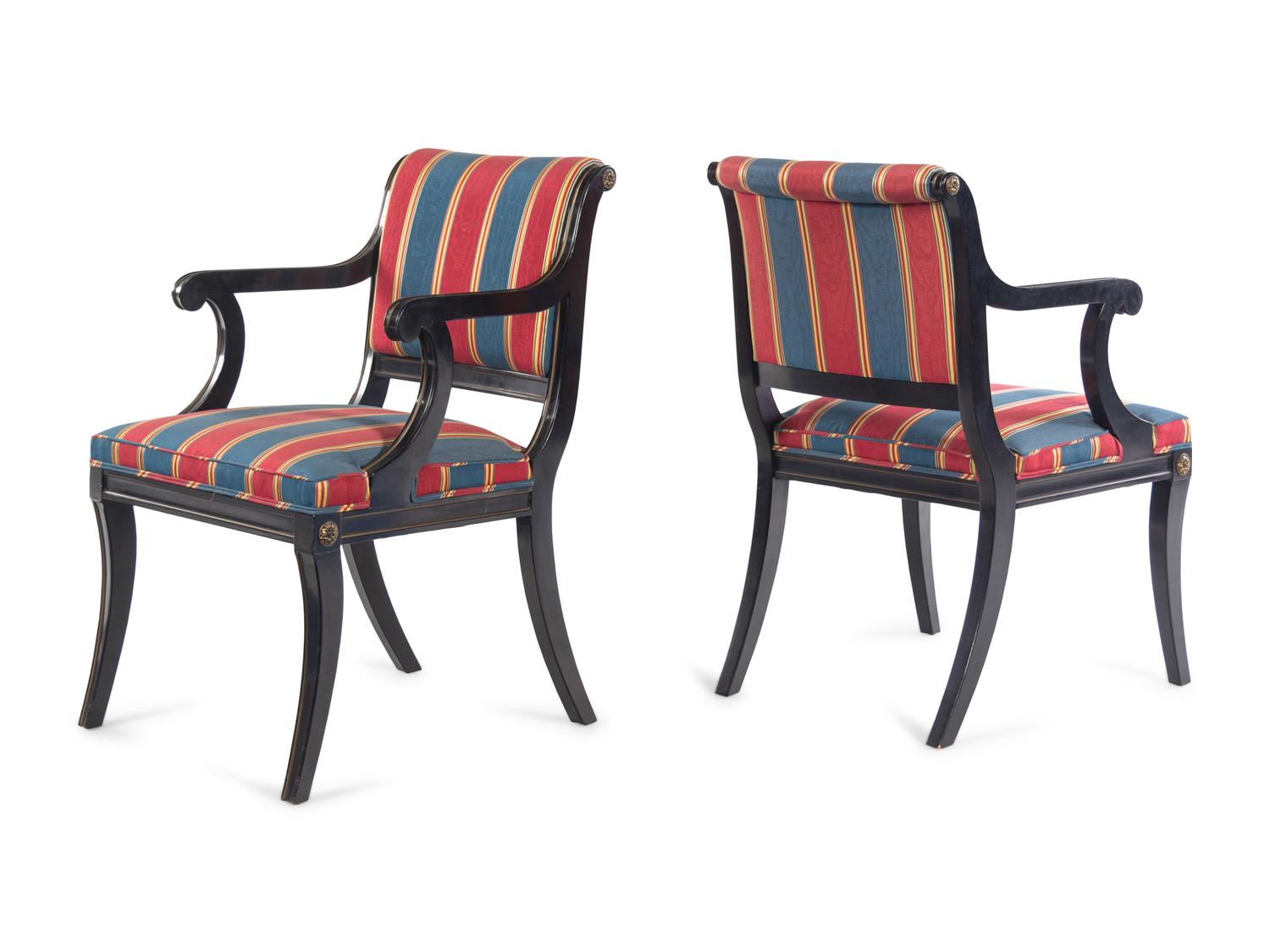 A Pair of Ebonzied Armchairs