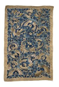 Six Chinese Embroidered Silk Panels Length of largest 26 5/8 inches.
