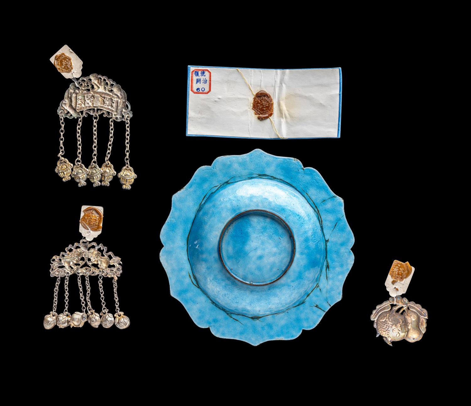 Six Chinese Enamel on Silver Articles