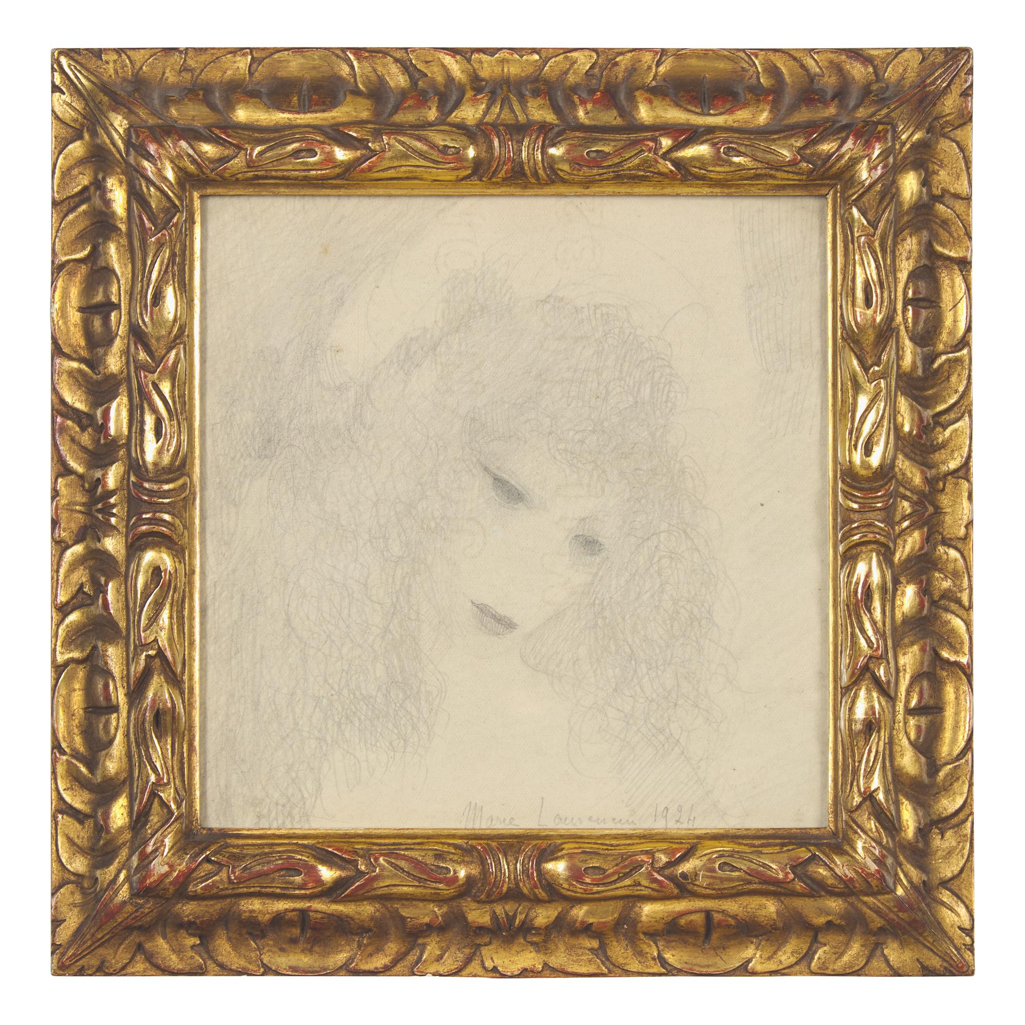Marie Laurencin (French, 1883-1956) — Petite Tête de Femme aux Cheveux Frisés, 1924
