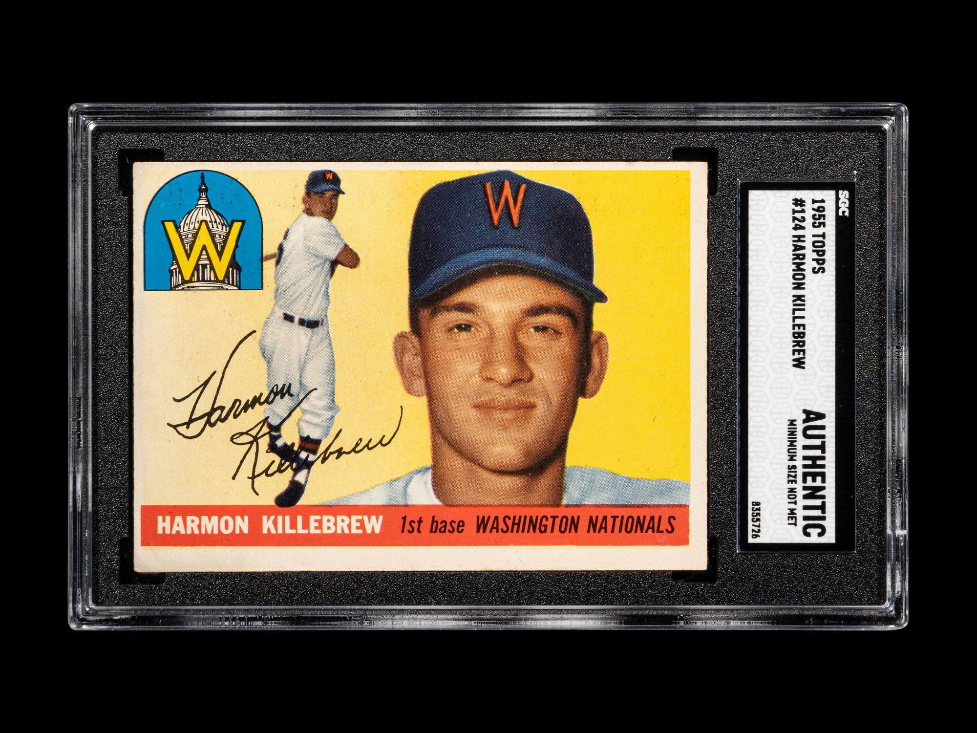 A 1955 Topps Harmon Killebrew Rookie Baseball Card No. 124 (SGC Authentic)