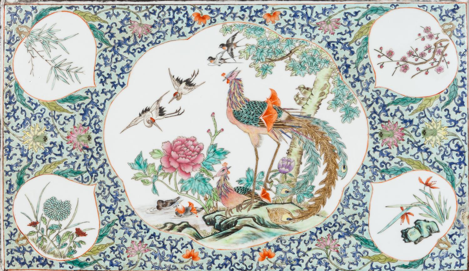 A Chinese Export Enameled Porcelain Plaque