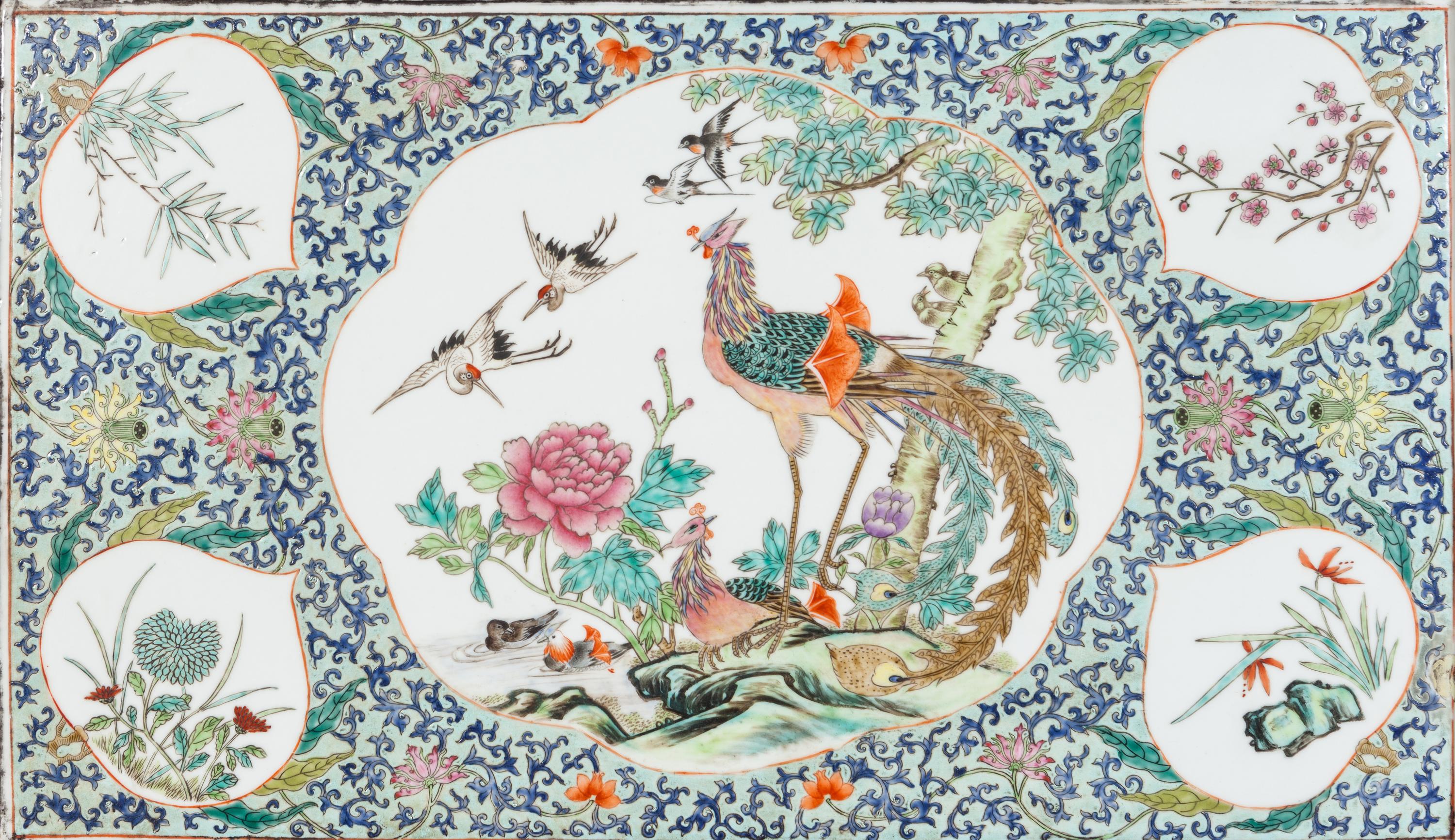 A Chinese Export Enameled Porcelain Plaque