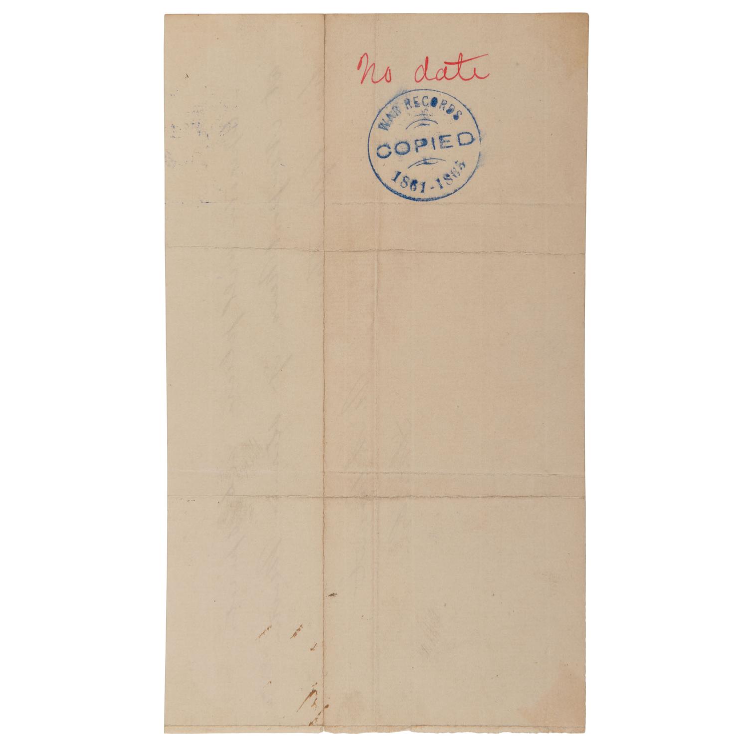 [CIVIL WAR]. GRANT, Ulysses S. (1822-1885). Autograph note signed ("U.S. Grant"). N.p., [ca 1864-1865].