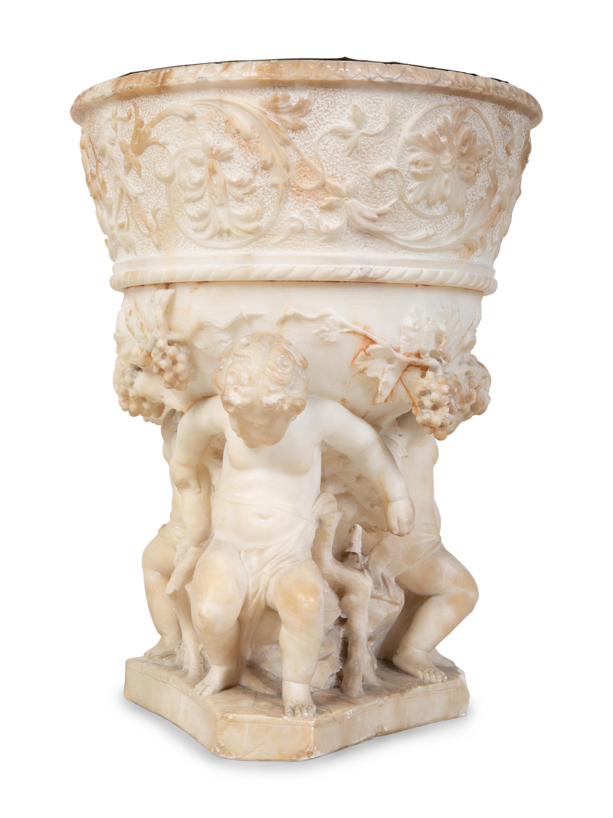 An Italian Carved Marble Firenze Urn Attributed to Ferdinando Andreini — CIRCA 1900