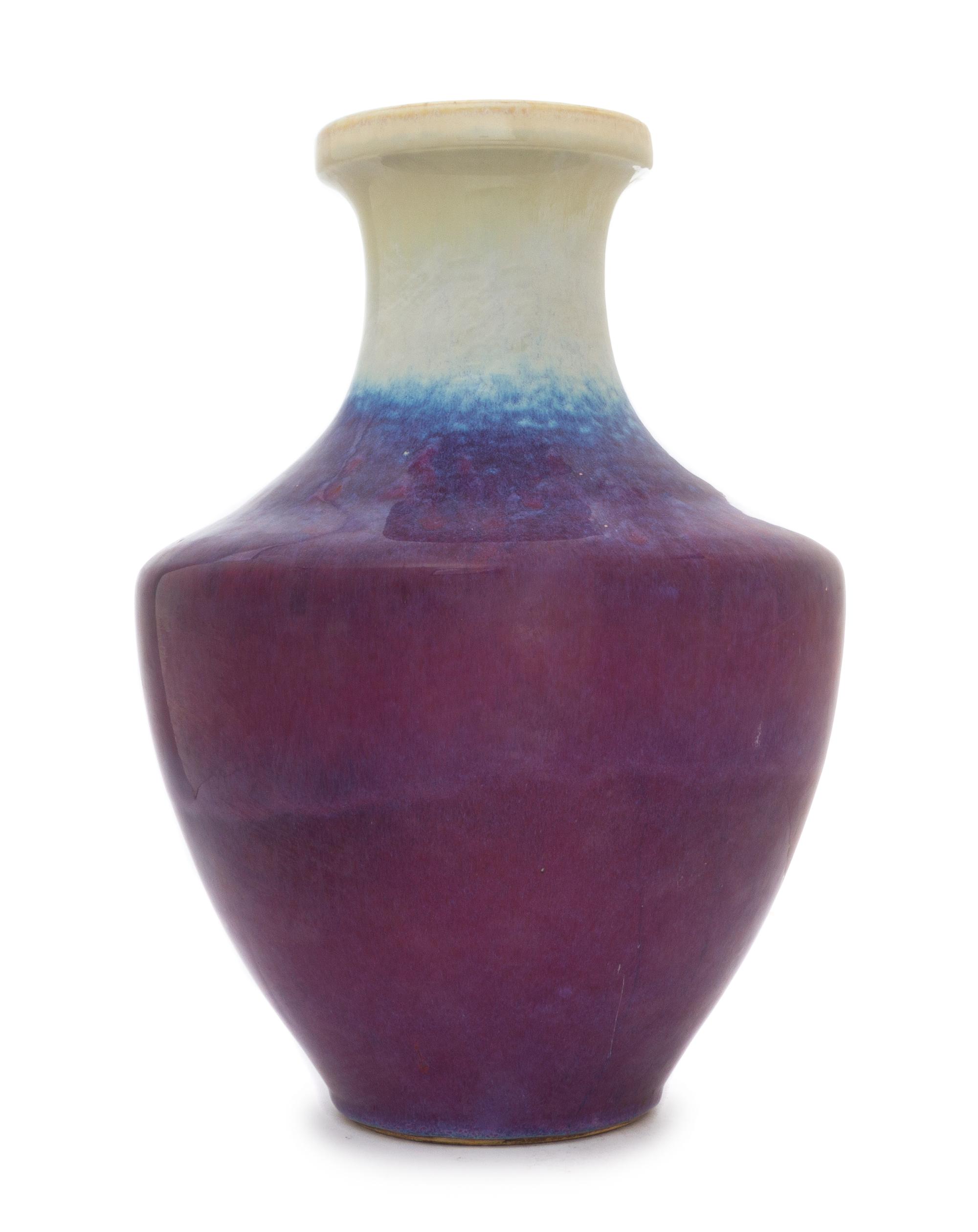 A Flambe Porcelain Vase Height 15 1/4 inches.