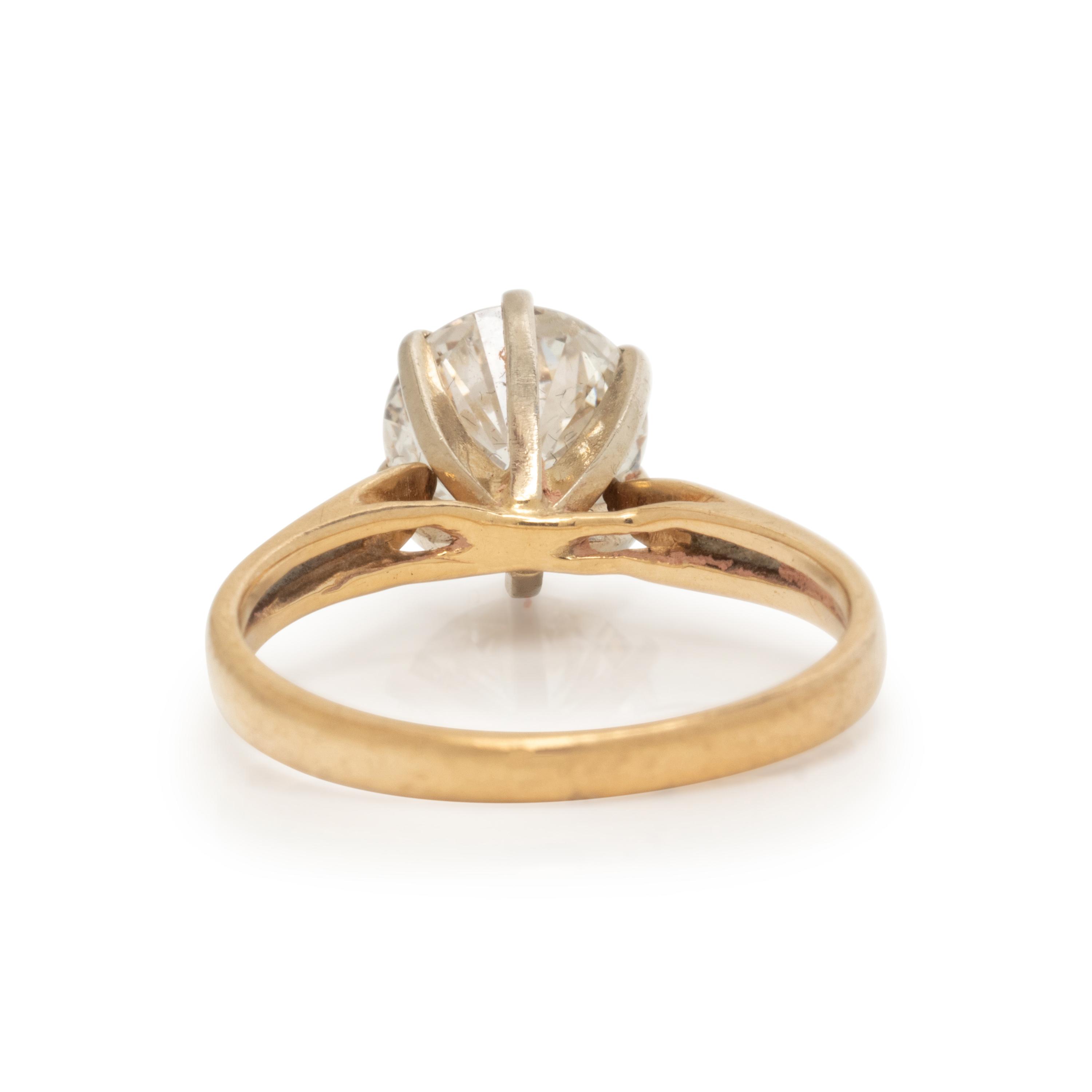 Yellow Gold and Diamond Solitaire Ring