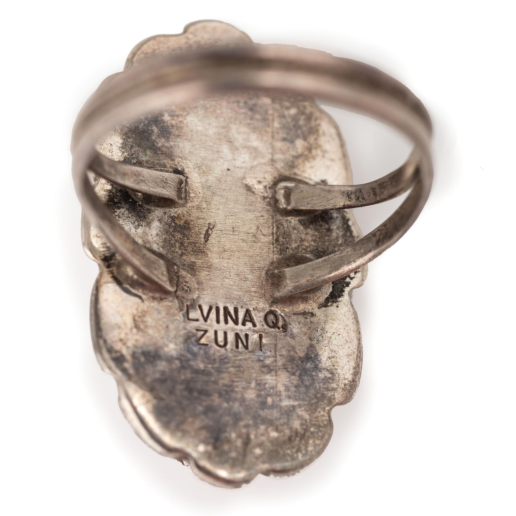 Navajo and Zuni Silver Rings, with Inlay