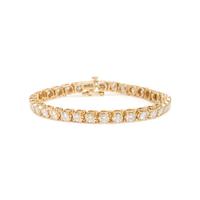 Diamond and Yellow Gold Line Bracelet