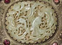 A Chinese jade and hardstone-embellished mirror 嵌玉鏡