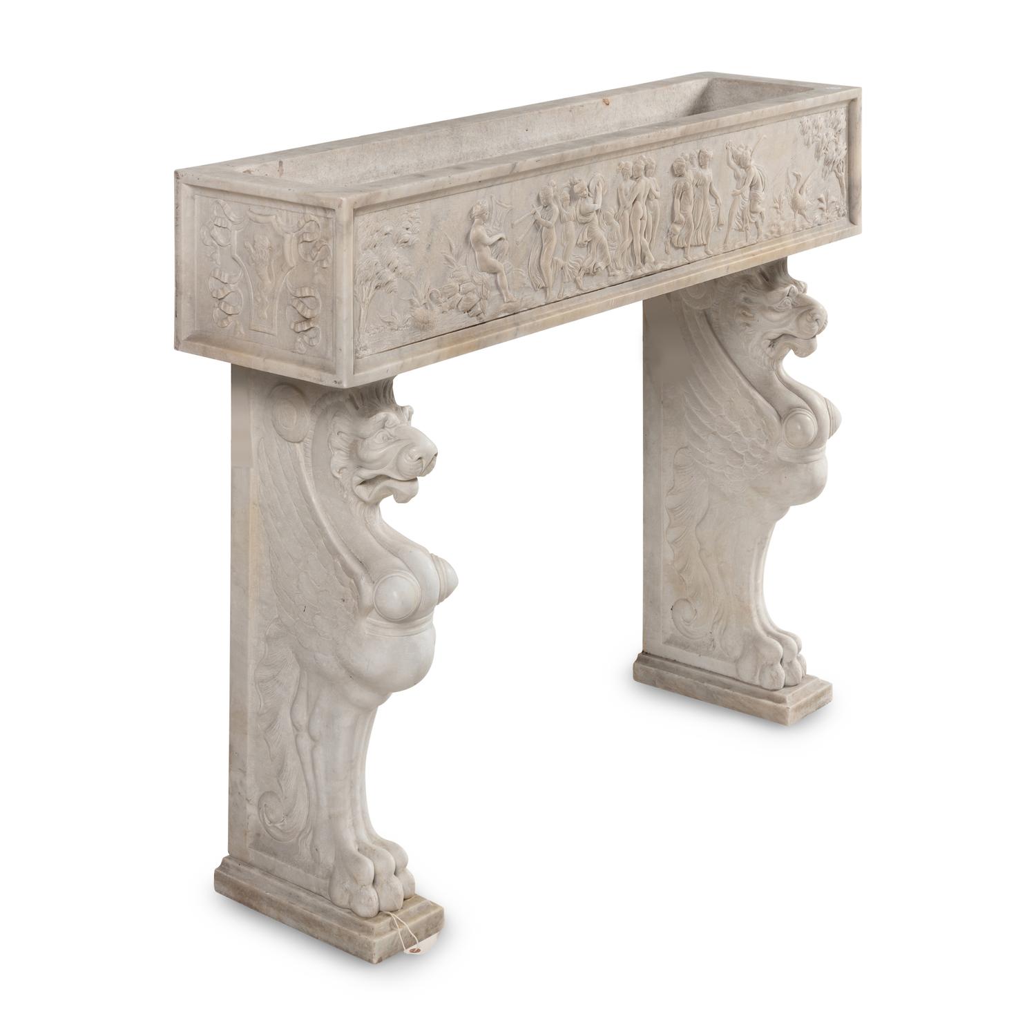 An Italian Renaissance Style White Marble Jardinière