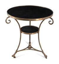 A Pair of French Gilt-Bronze and Black Marble Guéridons