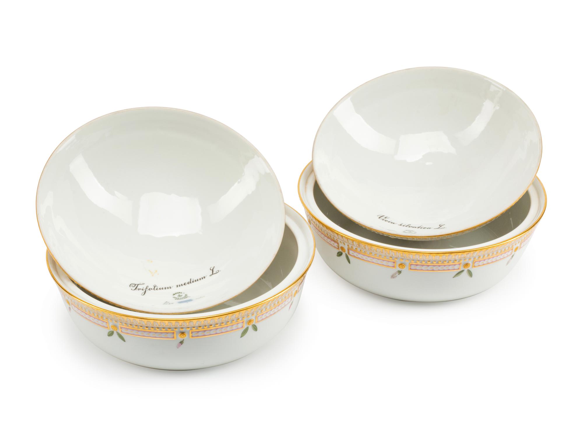 A Pair of Royal Copenhagen Flora Danica Porcelain Covered Entrée Dishes