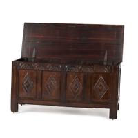 A William and Mary Style Carved Oak Blanket Chest