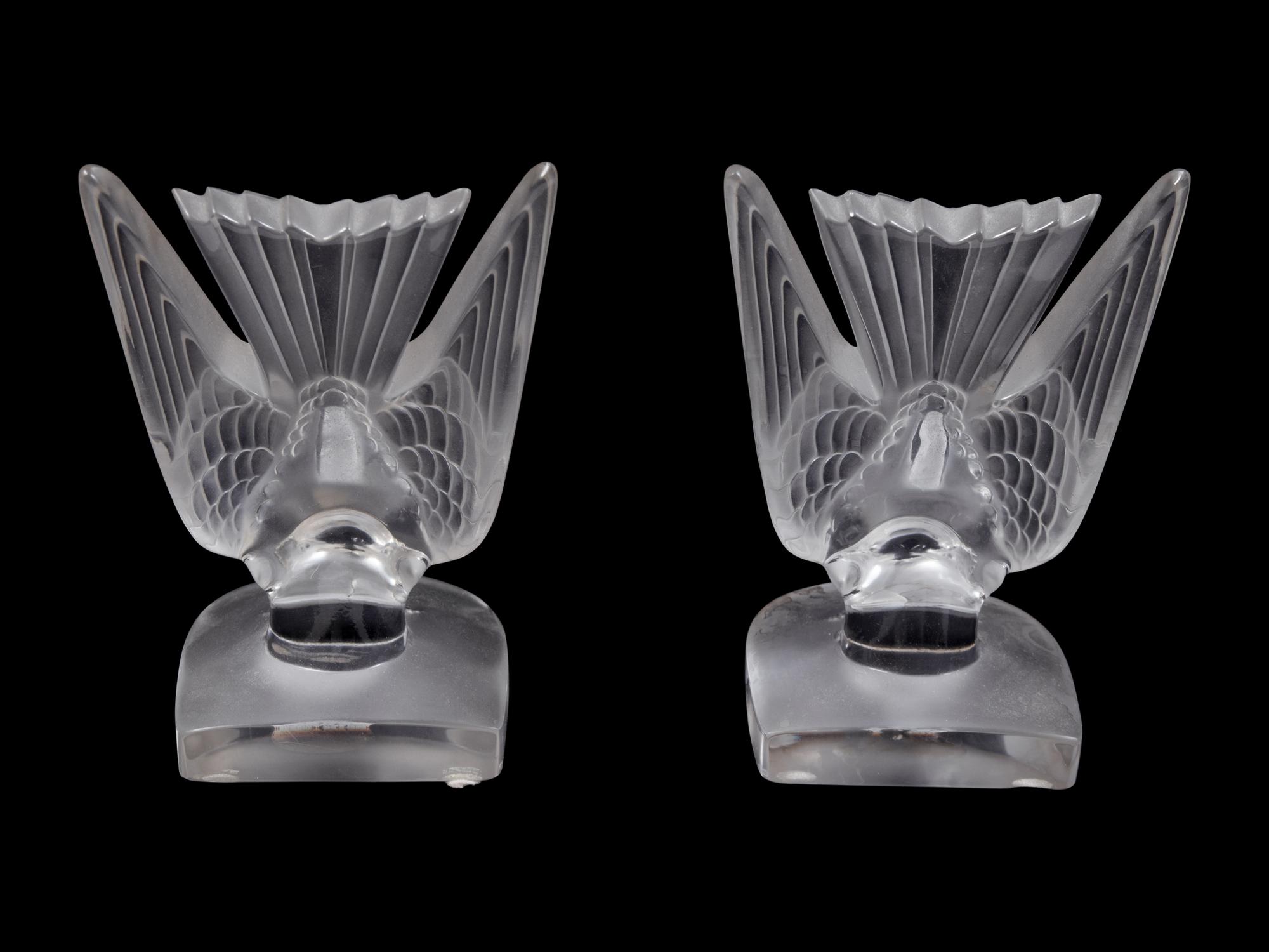 A Collection of Lalique and Baccarat Glass Figures