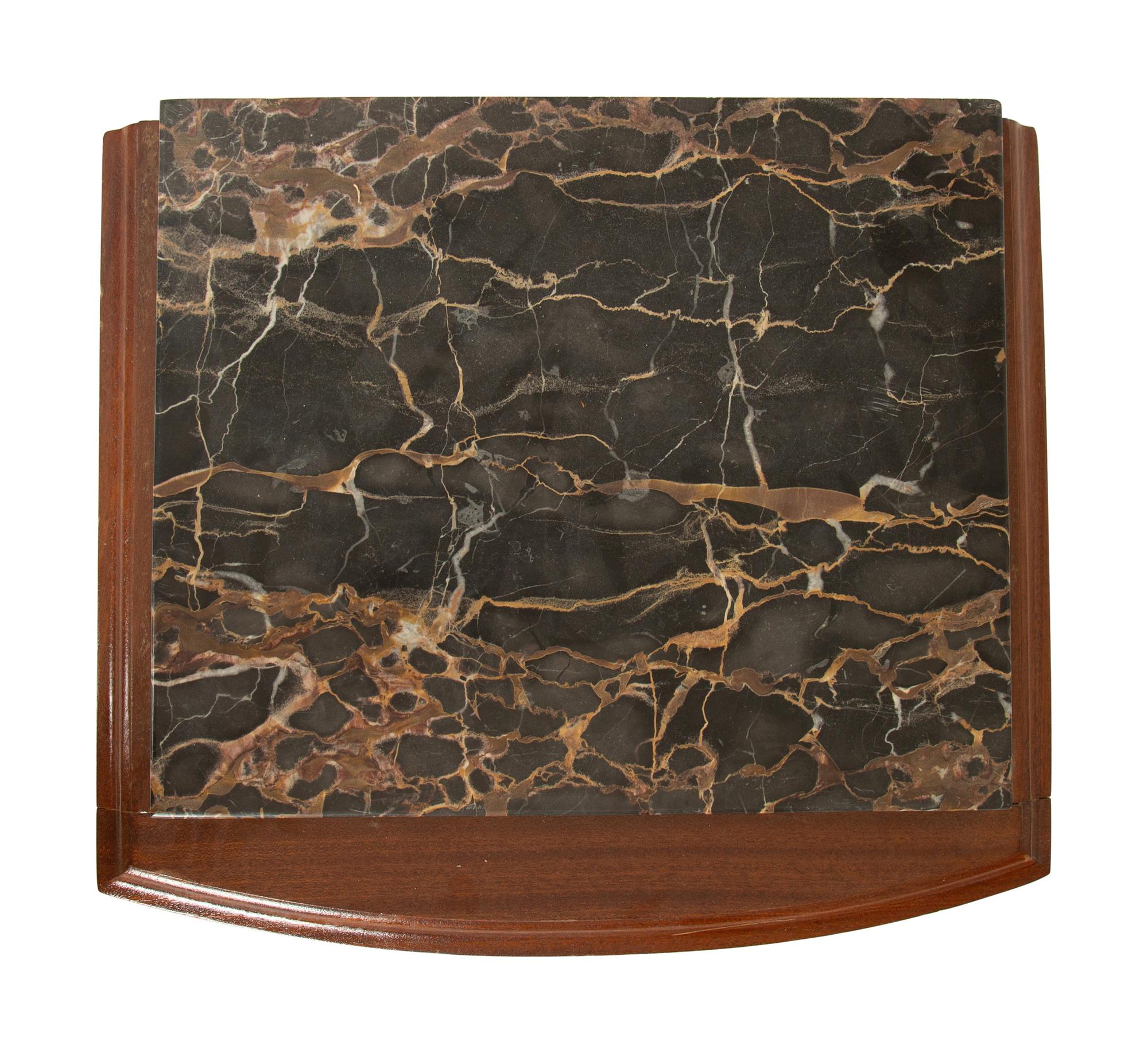 A French Art Deco Marble Top Night Stand