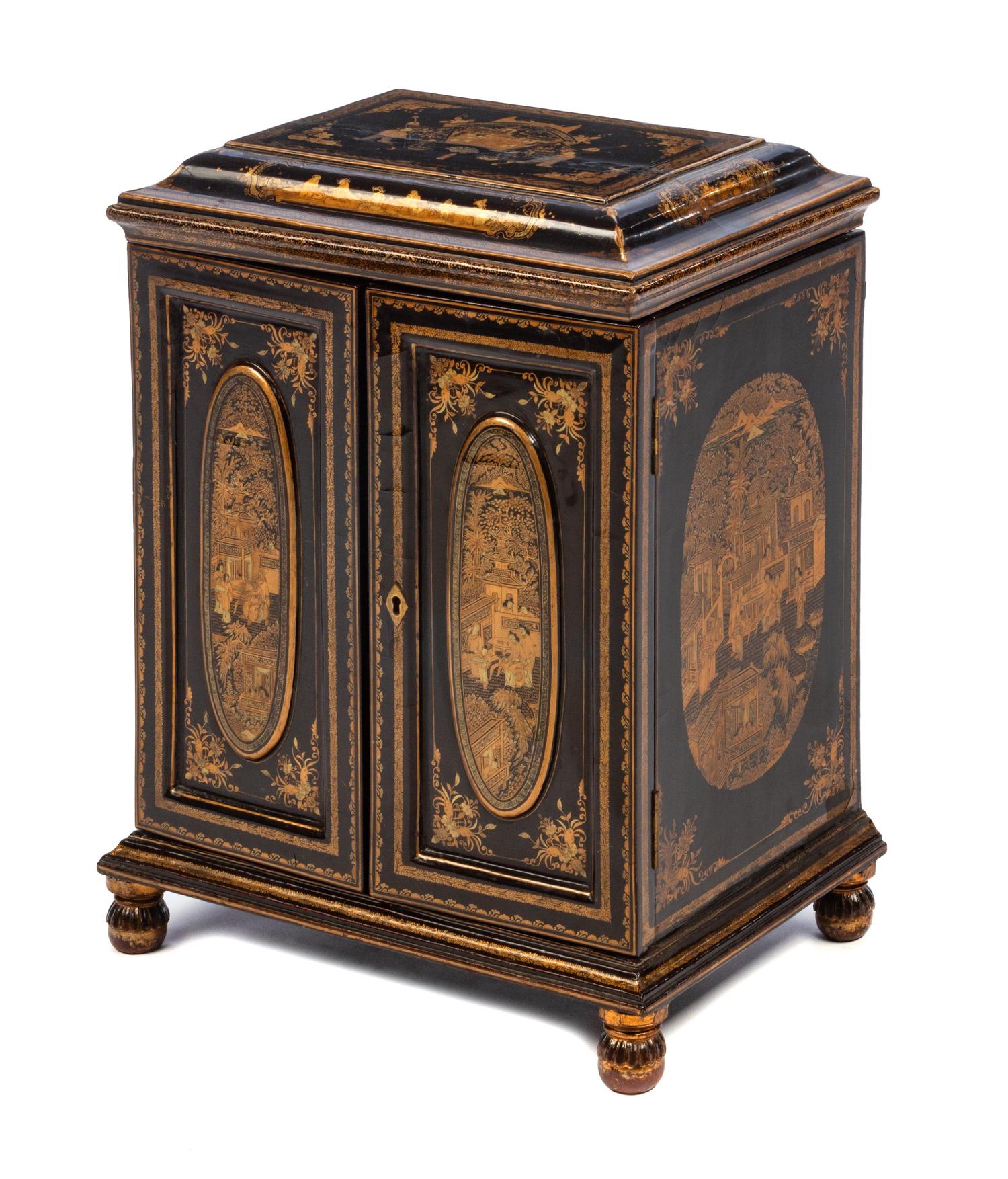 An Anglo-Colonial Style Lacquered Diminutive Armoire