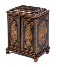 An Anglo-Colonial Style Lacquered Diminutive Armoire