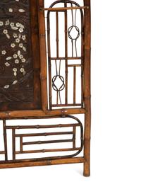 A Chinese Bamboo Screen Panel with Mother-of-Pearl Inlay