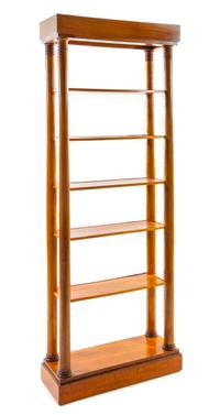 A Swedish Neoclassical Birch Etagere Height 78 1/4 x width 28 x depth 9 3/4 inches. — CIRCA 1920