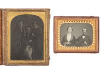 [EARLY PHOTOGRAPHY]. Three daguerreotypes of pairs and trios, incl. a group of distinguished men.