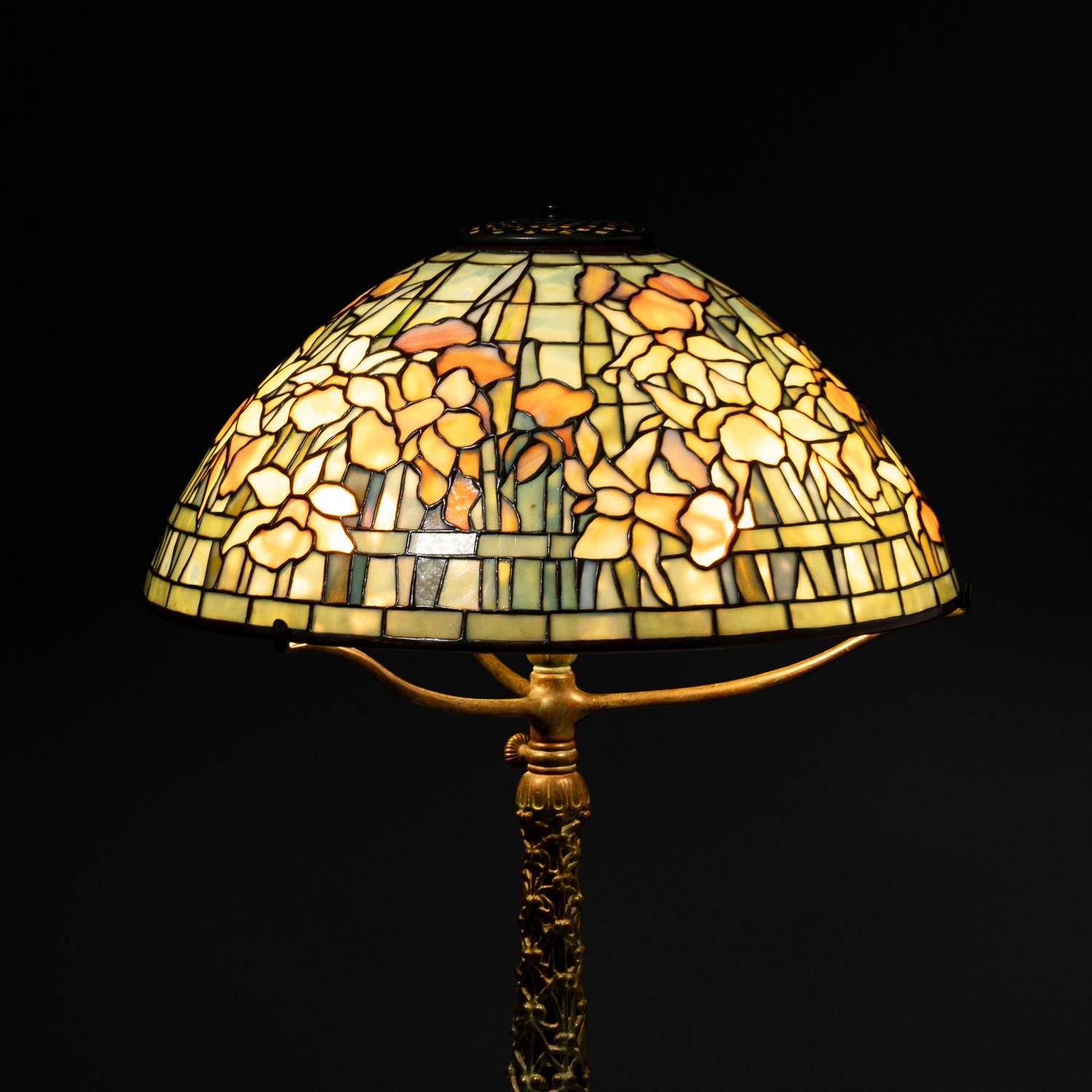 Desk Lamp with Daffodil shade and Ginkgo Berry base