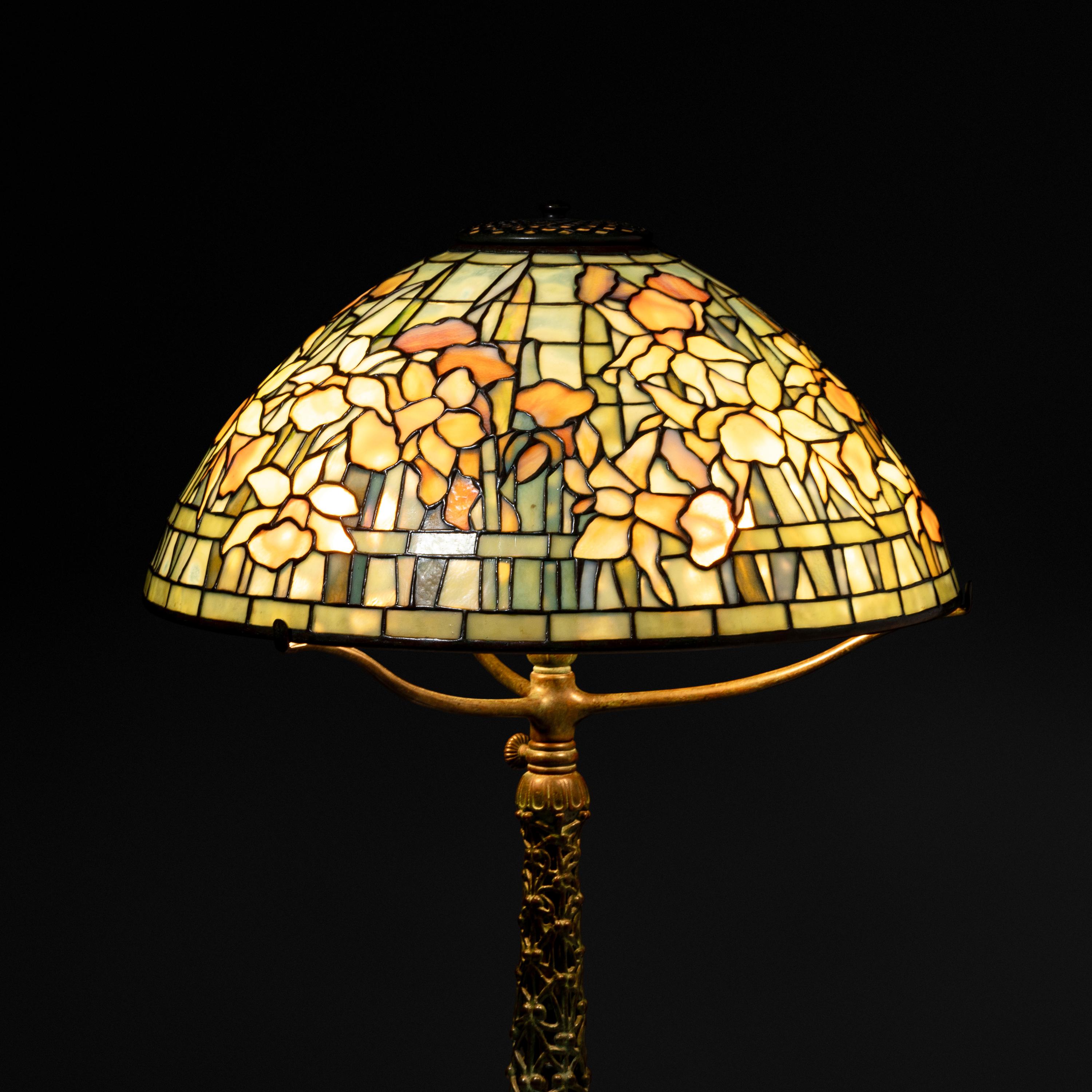 Desk Lamp with Daffodil shade and Ginkgo Berry base