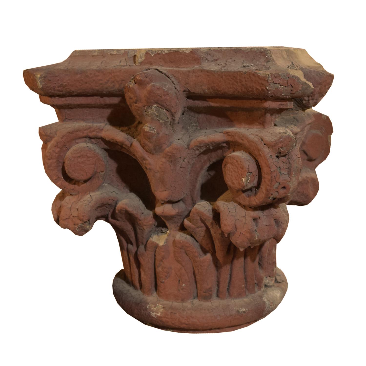 A Pair of Carved Limestone Capitals from the McCarthy Building, Chicago, IL. 19" W x 19" W x 19" H — United States, Circa 1872