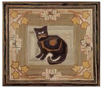 Pictoral hooked rug late 19th/early 20th century