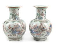 A Pair of Chinese Porcelain Baluster Vases