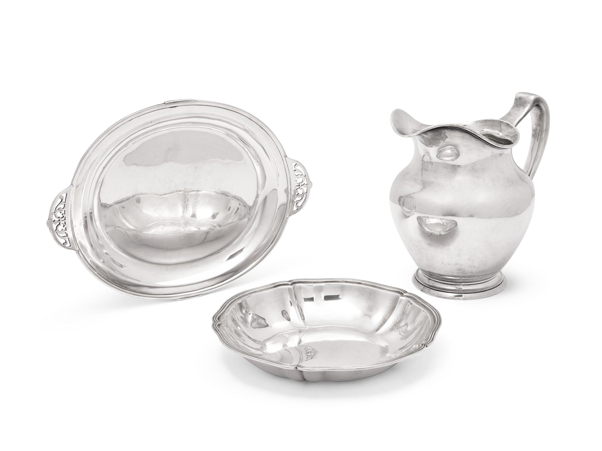 Three Arthur Stone Sterling Silver Table Articles