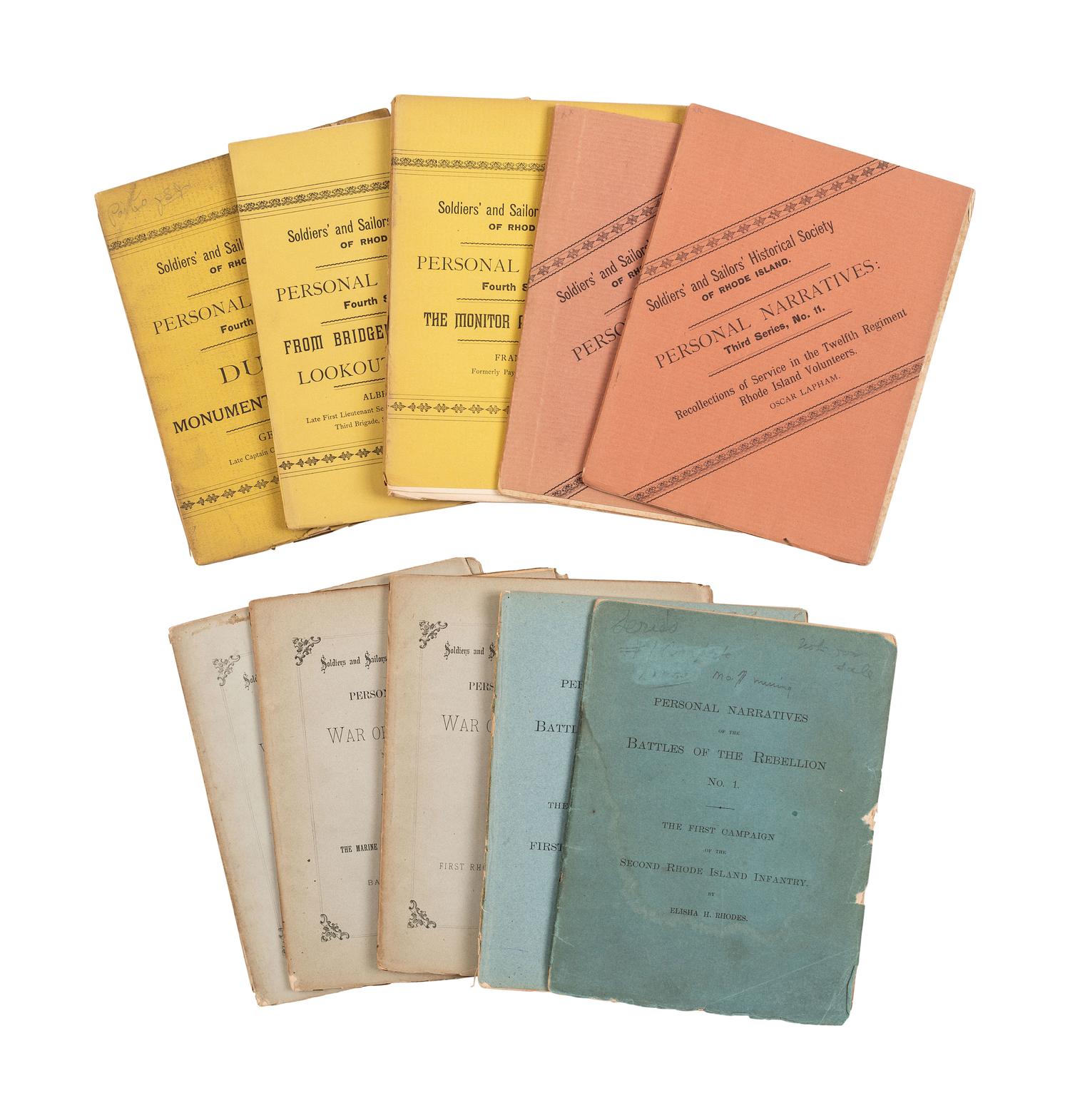 [CIVIL WAR]. Soldiers' & Sailors' Historical Society of Rhode Island Personal Narratives . 49 issues.