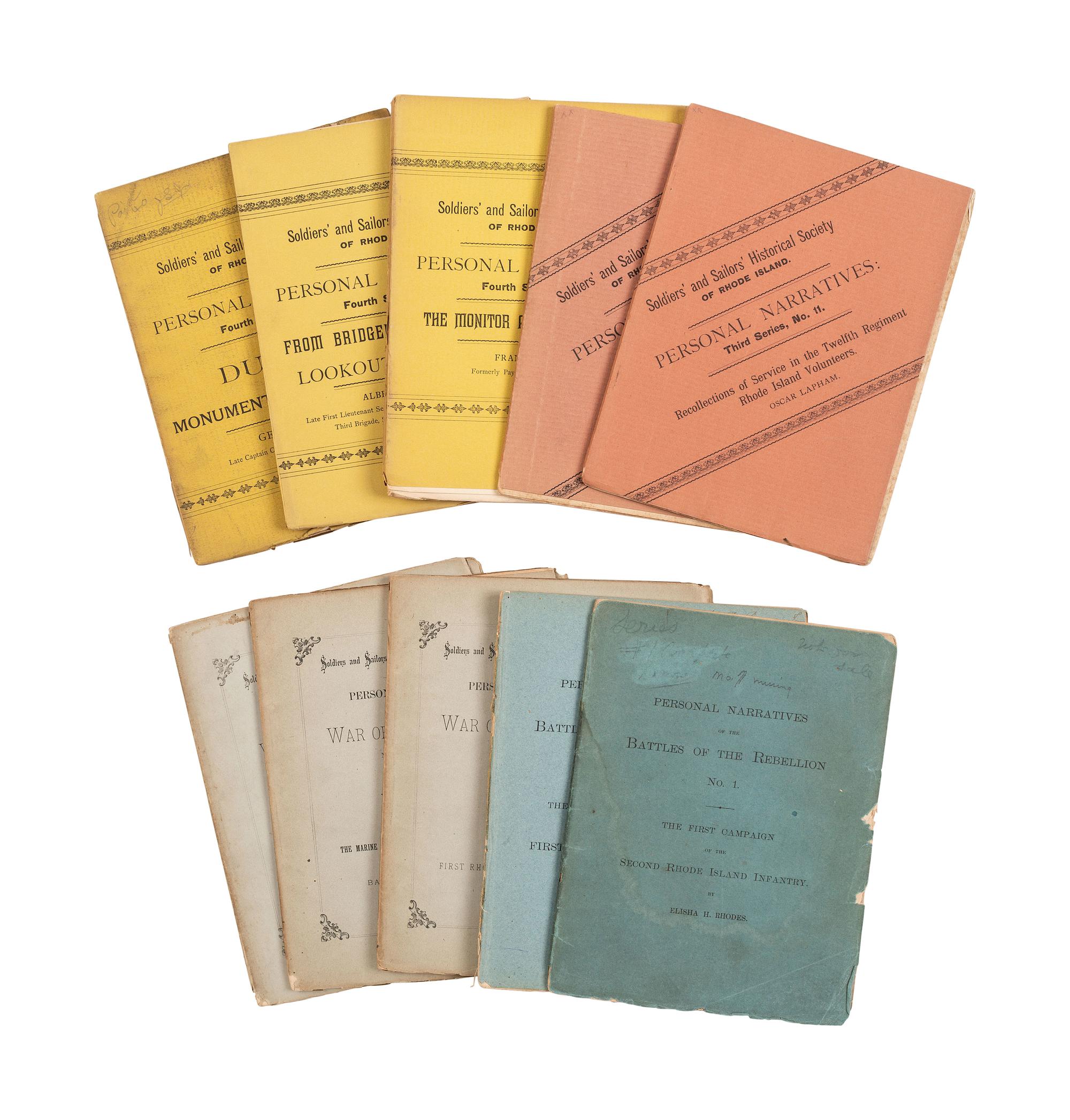 [CIVIL WAR]. Soldiers' & Sailors' Historical Society of Rhode Island Personal Narratives . 49 issues.