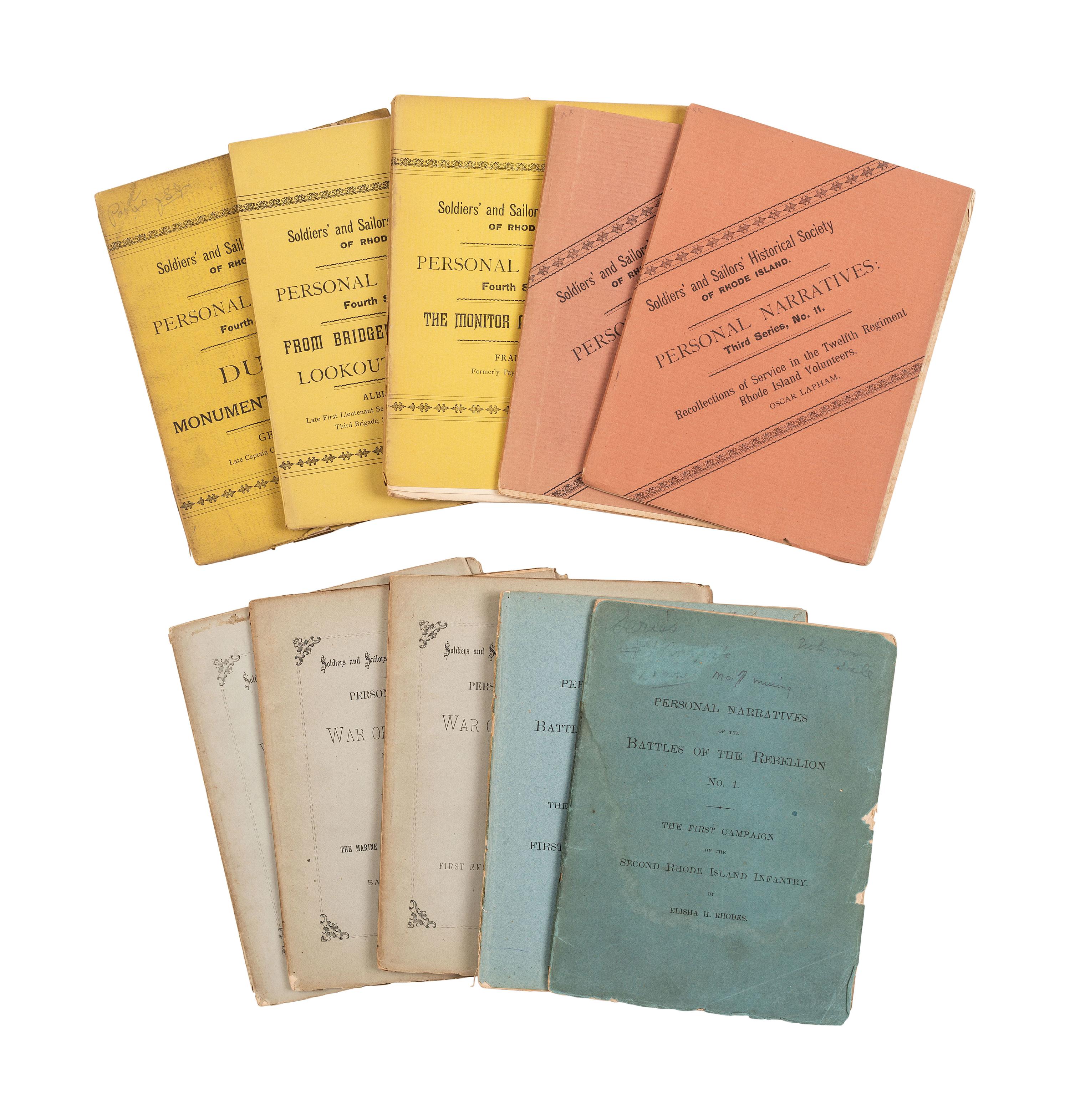 [CIVIL WAR]. Soldiers' & Sailors' Historical Society of Rhode Island Personal Narratives . 49 issues.