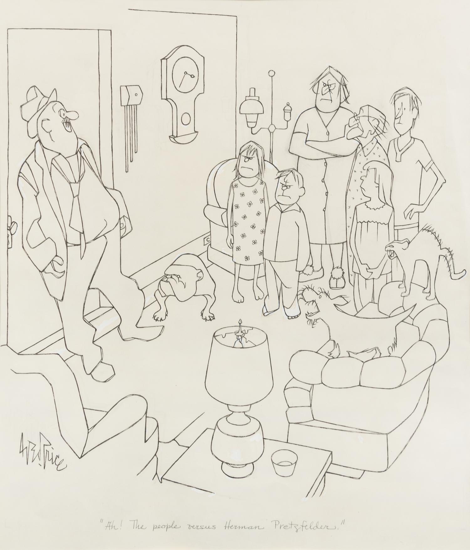 George Price, (American, 1901-1995), Ah! The People Versus Herman Pretzfelder.