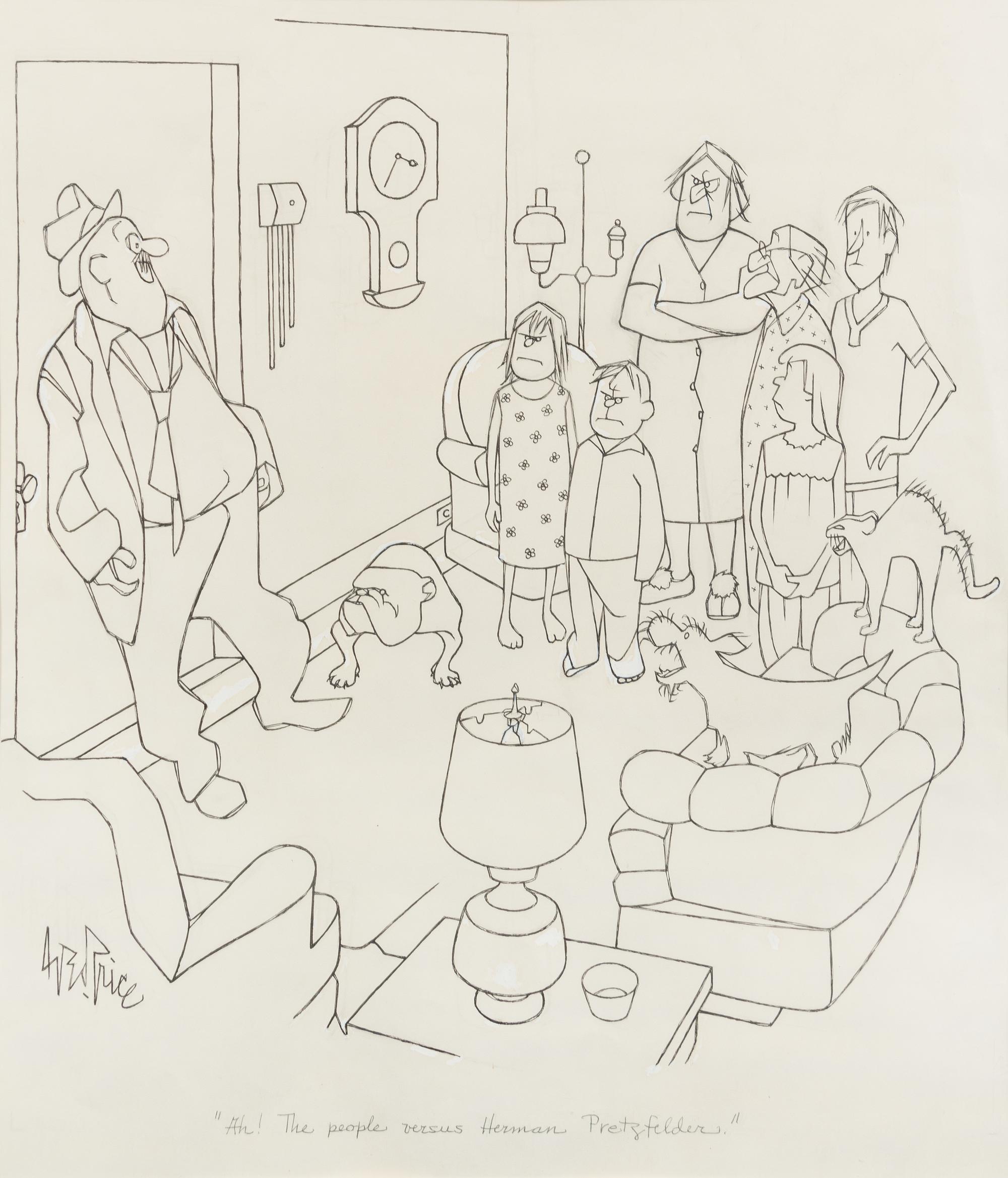 George Price, (American, 1901-1995), Ah! The People Versus Herman Pretzfelder.