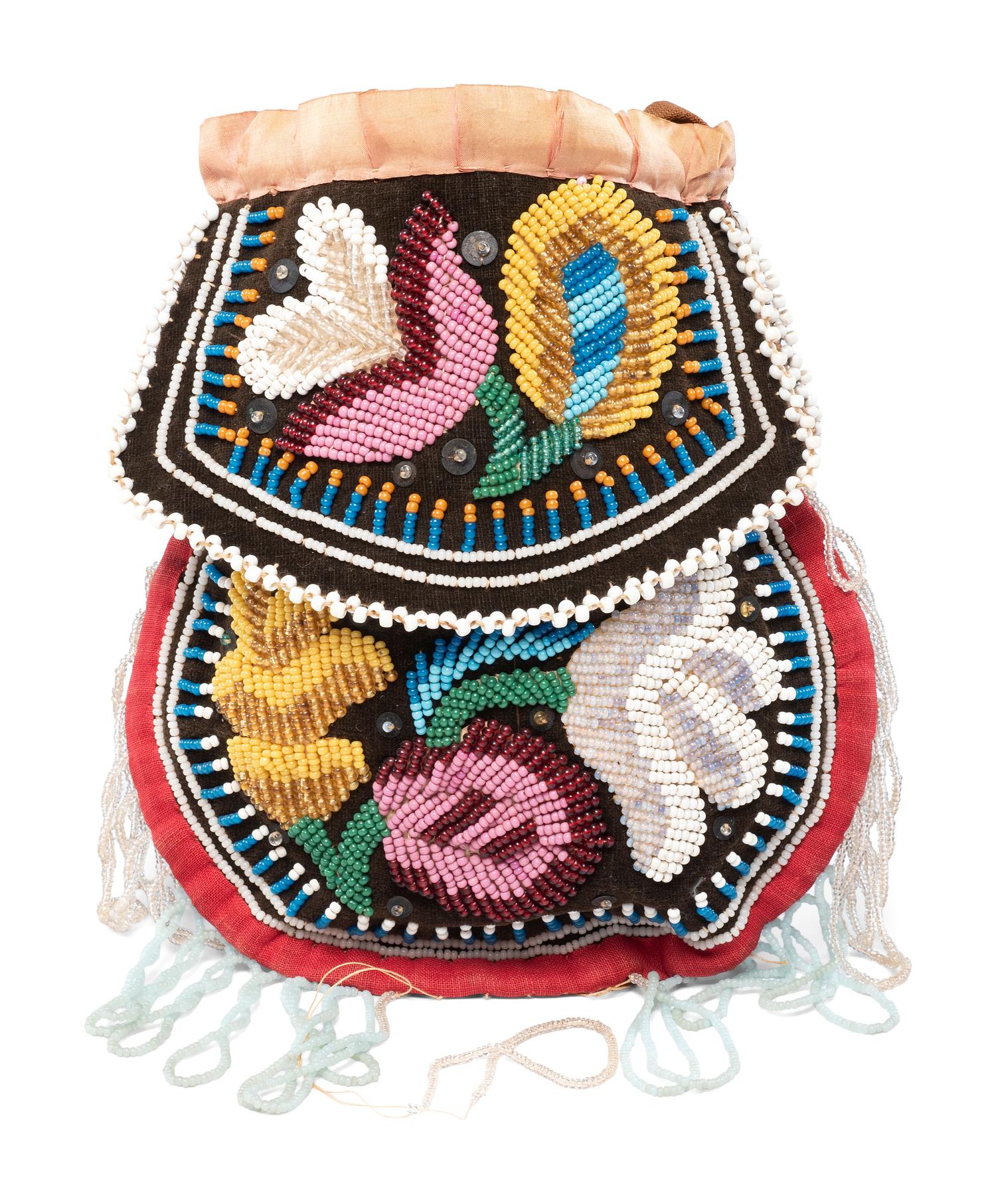 Iroquois Beaded Purse and Northeastern Birchbark Canoe