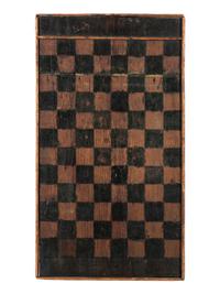Two Black Painted Pine Game Boards