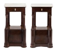 A Pair of Italian Walnut Side Cabinets Height 36 x width 18 1/4 x depth 12 1/2 inches. — LATE 18TH/EARLY 19TH CENTURY